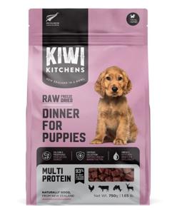 Kiwi Kitchens Raw Freeze Dried Dinner Multi Protein Dry Puppy Food 750G