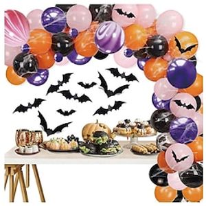 114pcs Halloween Balloon Set Black Orange Pink Purple latex agate balloon Set Halloween party Balloon Arch Lightinthebox