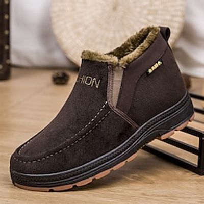Men's Boots Snow Boots Winter Boots Fleece lined Casual Outdoor Daily Cloth Warm Breathable Comfortable Loafer Black Coffee Color Block Fall Winter miniinthebox