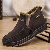 Men's Boots Snow Boots Winter Boots Fleece lined Casual Outdoor Daily Cloth Warm Breathable Comfortable Loafer Black Coffee Color Block Fall Winter miniinthebox - thumbnail