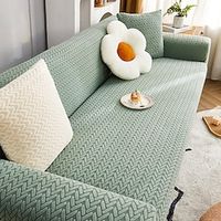 Floral Jacquard Sofa Cover Stretch Slipcovers Soft Durable Couch Cover Sage Green 1 Piece Spandex Fabric Washable Furniture Protector fit Armchair SeatLoveseatSofaXL SofaL Shape Sofa Lightinthebox - thumbnail