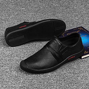 Men's Loafers  Slip-Ons Comfort Loafers Crib Shoes Drive Shoes Casual Daily Walking Shoes Nappa Leather Breathable Non-slipping Wear Proof Black Spring Lightinthebox