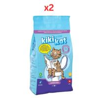 Kiki Kat White Bentonite Clumping Cat Litter - Lavender Fields - 10 L (Pack of 2)