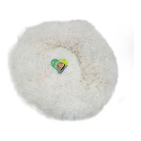 Nutrapet Grizzly Velor Plush Round Pet Bed White Small - 50 x 15 cm - thumbnail