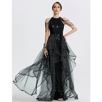 Mermaid Trumpet Prom Dresses Black Dress Dress Quinceanera Floor Length Short Sleeve Jewel Neck Tulle with Beading 2023 Lightinthebox Mermaid Trumpet Prom Dresses Black Dress Dress Quinceanera Floor Length Short Sleeve Jewel Neck Tulle with Beading 2023 Lightinthebox