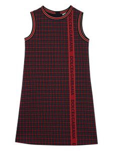 Checkered Jersey Dress - Red