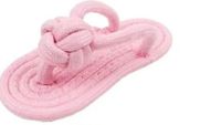 For Pet Slipper Shaped Natural Cotton Chew Toys For Dogs - Pink