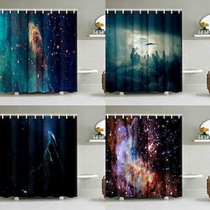 Bathroom Deco Shower Curtain with Hooks Bathroom Decor Waterproof Fabric Shower Curtain Set with12 Pack Plastic Hooks Lightinthebox
