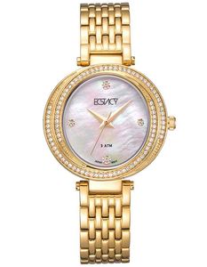 Ecstacy Women's Analog White Mop Dial Watch - E8513-GBGM