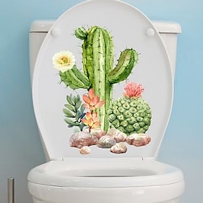 1pcs Creative Water Box Plant Pattern Toilet Cover Decorative Sticker - Adds Style and Functionality to Your Bathroom. miniinthebox