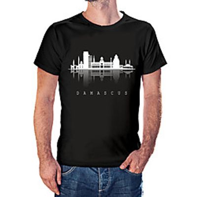 Men's Unisex Tee T shirt Hot Stamping Graphic Prints City Landscape Letter Plus Size Print Short Sleeve Casual Tops Cotton Basic Fashion Designer Big and Tall White Wine Black Lightinthebox