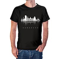 Men's Unisex Tee T shirt Hot Stamping Graphic Prints City Landscape Letter Plus Size Print Short Sleeve Casual Tops Cotton Basic Fashion Designer Big and Tall White Wine Black Lightinthebox - thumbnail