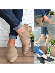 Plain Flat Point Toe Outdoor Comfort Flats