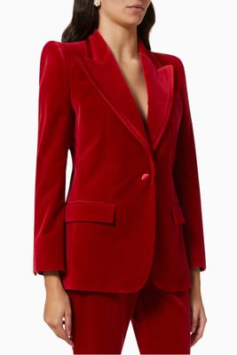 Single-breasted Jacket in Stretch Velvet Single-breasted Jacket in Stretch Velvet