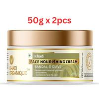 Khadi Organique Sandal & Olive Face Nourishing Cream (With Sheabutter) 50g (Pack Of 2)