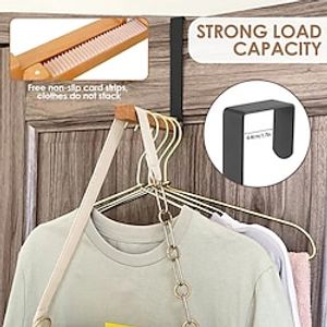 solid wood door back hook wall-mounted door-back type free punching hanger overnight clothes bag cap seamless storage rack Lightinthebox