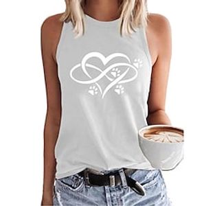 european and american cross-border women's vest ebay amazon wish hot selling printed round neck open back sleeveless t-shirt vest Lightinthebox