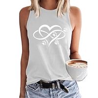 european and american cross-border women's vest ebay amazon wish hot selling printed round neck open back sleeveless t-shirt vest Lightinthebox - thumbnail