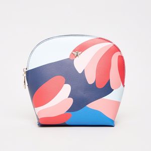Abstract Floral Print Beauty Bag - 23x20x8 cms