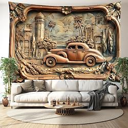Vintage Car Hanging Tapestry Wall Art Large Tapestry Mural Decor Photograph Backdrop Blanket Curtain Home Bedroom Living Room Decoration Copper Plat Lightinthebox