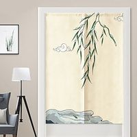 Japanese Noren Curtain Door Cover Doorway Curtain Panel Traditional Cloud Willow Printed Door Tapestry Room Divider Curtains for Kitchen Sushi Bathroom Livingroom Bedroom miniinthebox