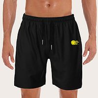 Men's Sporty Casual / Sporty Daily Holiday Shorts Pants Graphic Short Drawstring Pocket Print Black miniinthebox - thumbnail