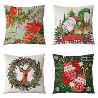 Double Side Christmas Prin Pillow Cover 1PC Soft Decorative Square Cushion Case Pillowcase for BedroomLivingroom Sofa Couch Chair miniinthebox - thumbnail