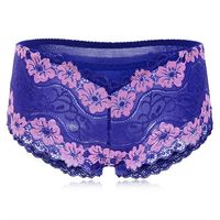 Sexy Seamless Embroidered Lace Breathable Panties Mid Waist Underwear For Women