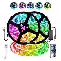 2x5M Light Sets RGB Strip Lights 300 LEDs SMD5050 10mm 1 44Keys Remote Controller 1 X 5A power adapter 1 set RGB Christmas New Year's Cuttable Decorative Christmas Wedding Decoration 12 V miniinthebox - thumbnail