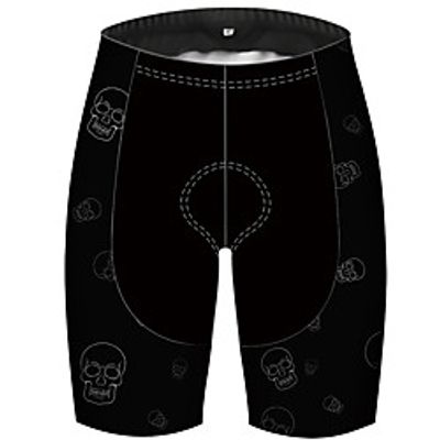 21Grams Men's Cycling Shorts Summer Spandex Polyester Bike Shorts Pants Padded Shorts / Chamois Ultraviolet Resistant Quick Dry Breathable Sports Sugar Skull Solid Color Skull Black Mountain Bike MTB miniinthebox
