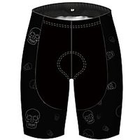 21Grams Men's Cycling Shorts Summer Spandex Polyester Bike Shorts Pants Padded Shorts / Chamois Ultraviolet Resistant Quick Dry Breathable Sports Sugar Skull Solid Color Skull Black Mountain Bike MTB miniinthebox - thumbnail