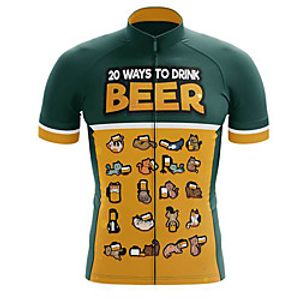 21Grams Men's Short Sleeve Cycling Jersey Summer Spandex Polyester Forest Green Bike Jersey Top Mountain Bike MTB Road Bike Cycling Quick Dry Moisture Wicking Breathable Sports Clothing Apparel Lightinthebox