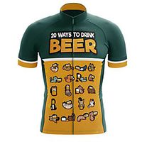 21Grams Men's Short Sleeve Cycling Jersey Summer Spandex Polyester Forest Green Bike Jersey Top Mountain Bike MTB Road Bike Cycling Quick Dry Moisture Wicking Breathable Sports Clothing Apparel Lightinthebox - thumbnail