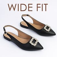 Women's Flats Mules Slip-Ons Plus Size Loafer Mules Soft Shoes Daily Flat Heel Pointed Toe Elegant Fashion Comfort Faux Leather Ankle Strap Black miniinthebox