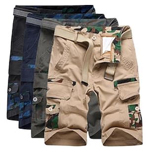 Men's Cargo Shorts Hiking Shorts Camo Outdoor Ripstop Breathable Lightweight Quick Dry Shorts Bottoms Black Blue Cotton Fishing Climbing Beach 28 29 30 31 32 Lightinthebox