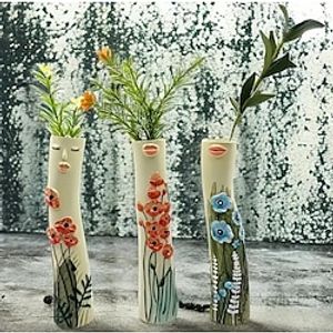Creative Face Resin Bud Vases, Family Painting Small Vases For Flowers Human Face Vase Handmade Boho Vases For Decor Lightinthebox
