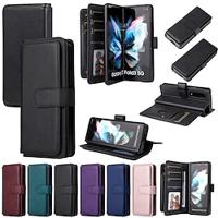 Phone Case For Samsung Galaxy Z Fold 5 Z Fold 4 Z Fold 3 Wallet Case Magnetic Full Body Protective Kickstand Retro TPU PU Leather Lightinthebox