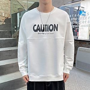 Men's Sweatshirt Letter Daily Sportswear Casual Hoodies Sweatshirts  Orange White Black Lightinthebox