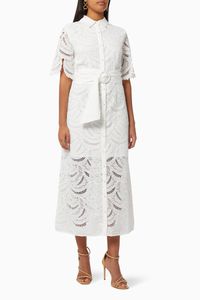 Figwood Shirt Dress in Embroidered Lace