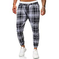 Men's Chino Sports Sport Daily Chinos Pants Lattice Full Length Red Light Grey miniinthebox - thumbnail