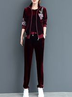Gold velvet fashion three-piece suit - thumbnail