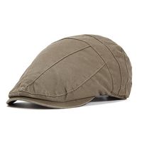 Mens Casual Brief Cotton Beret Hat Outdoor Travel Stripe Pattern Sunshade Forward Caps Adjustable