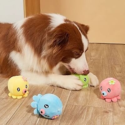 1pc Interactive Pet Chew Toy - Plush Octopus Design for Fun Training and Teeth Cleaning (Random Color) Lightinthebox