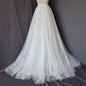Beach A-Line Wedding Dresses Sweep  Brush Train Sparkle  Shine Separates Separates Tulle Bridal Skirts With Solid Color 2023 Bridal Gowns Lightinthebox