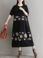 Polka Dot Print Patchwork Women Dresses