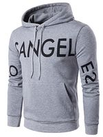 Letters Printed Kangaroo Pocket Men Hoodie - thumbnail