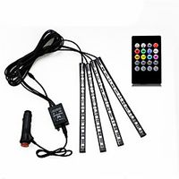 LED String Light 22cm String Lights 4x12 LEDs 5050 SMD 20-key Music Sound Controller 2pcs 1 set Multi Color Waterproof Decorative Suitable For Vehicles 12 V miniinthebox - thumbnail