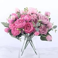 1pc Artificial Flower Stem, Silk Peony, Artificial Flowers Bouquet, Fake Flowers For Home Wedding Decoration Mother's Day Gifts Birthday Gifts Lightinthebox - thumbnail