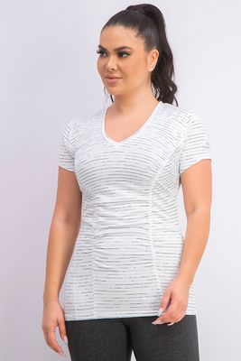 Womens Stripe Short Sleeve Top White/Black Womens Stripe Short Sleeve Top White/Black