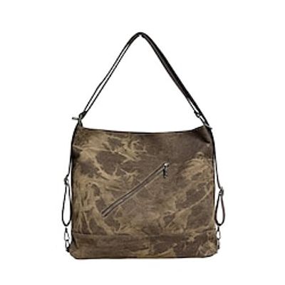 Women's Crossbody Bag Shoulder Bag PU Leather Office Daily Zipper Large Capacity Waterproof Anti-Dust Solid Color Coffee Lightinthebox